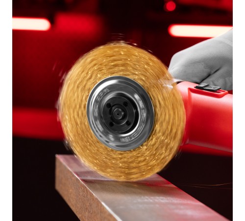 Щетка для УШМ, 150 мм, посадка 22.2 мм, плоская, латунированная витая проволока Matrix