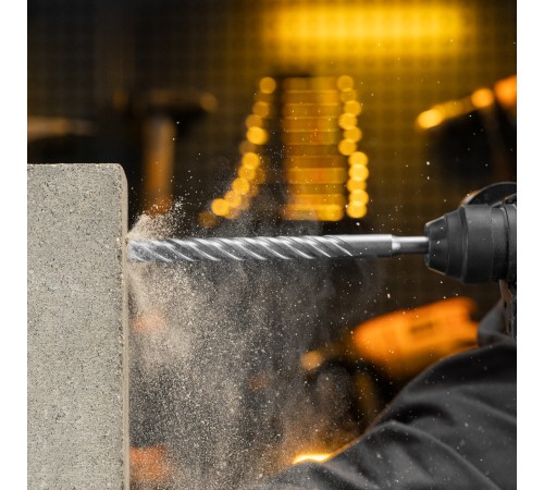 Бур по бетону, цельная крестовая пластина, 14x215 мм, SDS PLUS Denzel