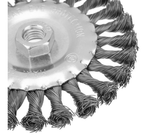Щетка для УШМ 125 мм, М14, плоская, крученая проволока 0.5 мм Matrix