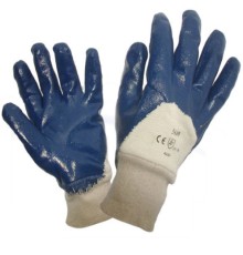 Перчатки нитриловые частичный облив манжет резинка Перчатки нитриловые частичный облив манжет резинка