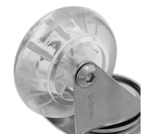 Колесо ПУ прозрачное поворотное d-50 мм, крепление платформенное Сибртех