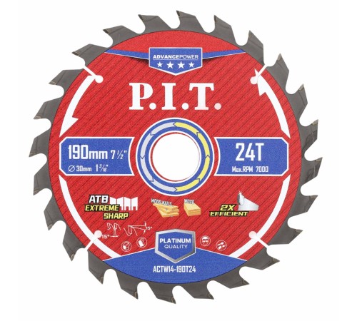 Диск пильный по дереву P.I.T. ACTW14-190T24