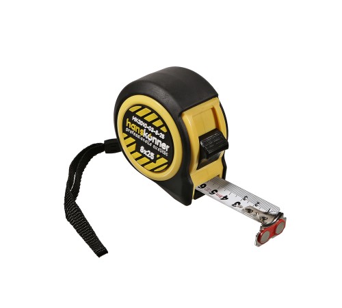 Рулетка 8x25мм, 2 стопа, компактный корпус, мощный магнит, Hanskonner