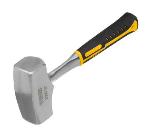 Кувалда 2 кг, цельнометаллическая, двухкомпонентная рукоятка Denzel