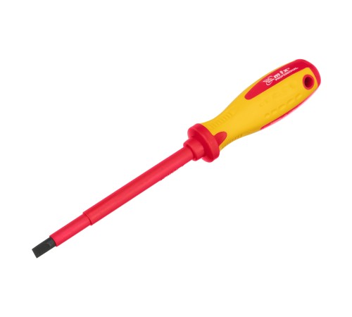 Отвертка Insulated, SL8 x 150 мм, CrMo, до 1000 В, двухкомпонентная рукоятка Matrix Professional Отвертка Insulated, SL8 x 150 мм, CrMo, до 1000 В, двухкомпонентная рукоятка Matrix Professional