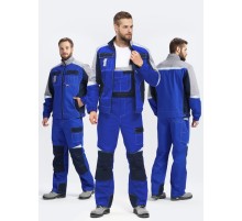 Костюм Формула (тк.Смесовая,240) п/к, васильковый/т.синий/серый