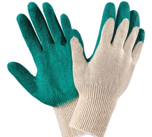 Перчатки х/б с одинарным латексным покрытием Перчатки х/б с одинарным латексным покрытием