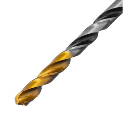 Сверло спиральное по металлу 5 x 86мм, Р6М5, Golden Tip, многогранная заточка Denzel