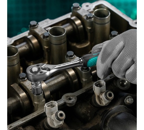 Набор торцевых головок с трещоткой, 1/4, 26 предметов Stels