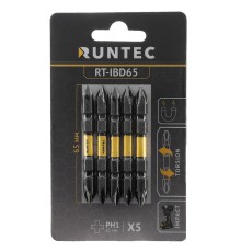 RUNTEC RT-IBD65 Бита ударная двусторонняя RUNTEC H6.35 65мм PH1/PH1 5шт.