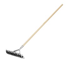 Грабли двусторонние аэраторные, стальные, зубъя 11/21шт, 340 мм, деревянный черенок, BASE Palisad