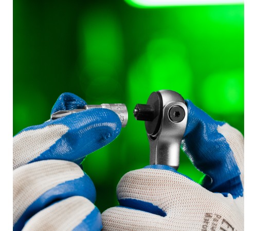 Ключ-трещотка 1/4", 72 зуба, поворотная голова, с быстрым сбросом Сибртех         