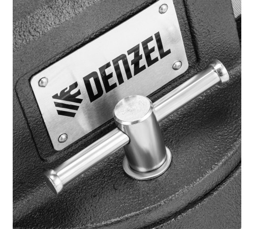 Тиски слесарные BVH-125, 125 мм, поворотные, стальная направляющая, с наковальней //Denzel