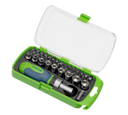 Отвертка ревер. + биты, 41 пред., PH+PZ+SL+H+T, CrV, 2к рукоятка Сибртех