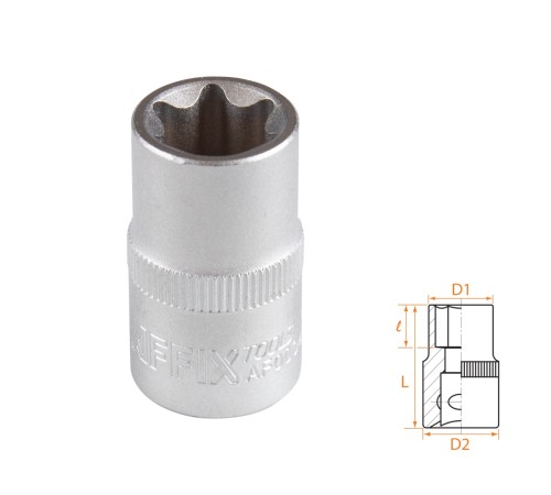 Головка торцевая TORX Е-стандарт 1/2", E18 AFFIX AF00043018 Головка торцевая TORX Е-стандарт 1/2", E18 AFFIX AF00043018