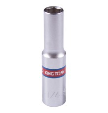 Головка торцевая глубокая шестигранная 1/4", 1/4", дюймовая KING TONY 223508S