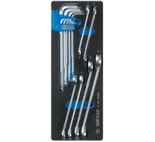 Набор разрезных ключей и шестигранники Г-образные, ложемент, 15 предметов KING TONY 9-90135MRV