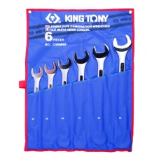 Набор комбинированных ключей, 34-50 мм, чехол из теторона, 6 предметов KING TONY 1296MRN