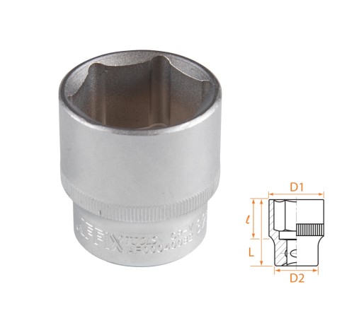 Головка торцевая стандартная шестигранная 1/2", 32 мм AFFIX AF00040032 Головка торцевая стандартная шестигранная 1/2", 32 мм AFFIX AF00040032