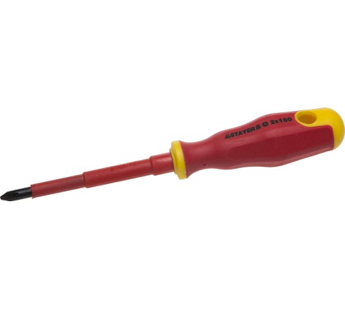 STAYER PH2х100 мм, отвертка диэлектрическая 25142-2-10 STAYER PH2х100 мм, отвертка диэлектрическая 25142-2-10