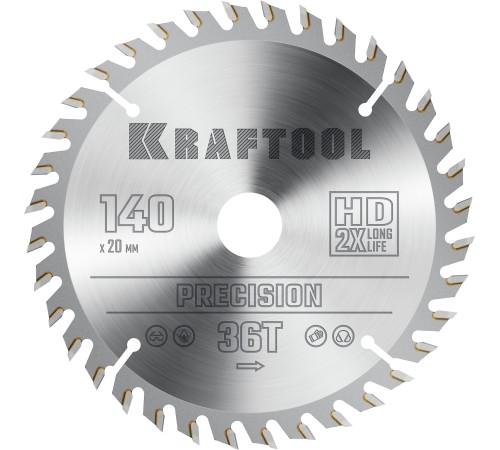 KRAFTOOL Precision, 140 х 20 мм, 36Т, пильный диск по дереву (36952-140-20) KRAFTOOL Precision, 140 х 20 мм, 36Т, пильный диск по дереву (36952-140-20)