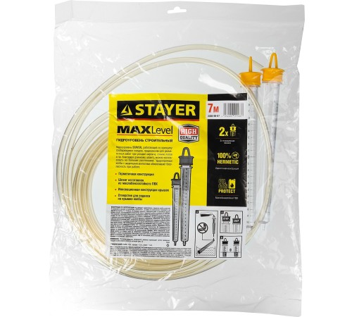 STAYER 7 м х 6 мм, гидроуровень строительный MAXLevel 3486-06-07 Master STAYER 7 м х 6 мм, гидроуровень строительный MAXLevel 3486-06-07 Master