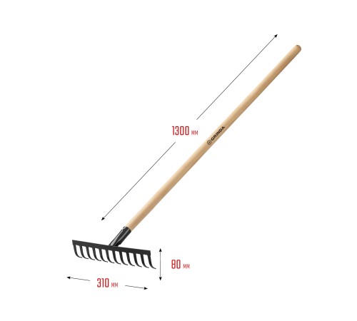 GRINDA 310х80х1300 мм, 12 зубцов, грабли прямые садовые 39583-12 GRINDA 310х80х1300 мм, 12 зубцов, грабли прямые садовые 39583-12