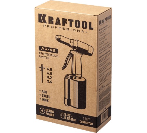 KRAFTOOL 2.4-4.8 мм, заклепочник пневматический AR-48 31184 KRAFTOOL 2.4-4.8 мм, заклепочник пневматический AR-48 31184