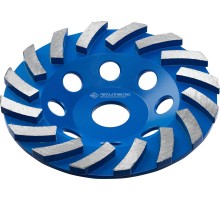 ЗУБР Турбо, d 125 мм, сегментная алмазная шлифовальная чашка, Профессионал (33370-125)