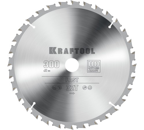 KRAFTOOL Fast, 300 х 32 мм, 32Т, пильный диск по дереву (36950-300-32) KRAFTOOL Fast, 300 х 32 мм, 32Т, пильный диск по дереву (36950-300-32)