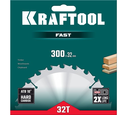 KRAFTOOL Fast, 300 х 32 мм, 32Т, пильный диск по дереву (36950-300-32) KRAFTOOL Fast, 300 х 32 мм, 32Т, пильный диск по дереву (36950-300-32)