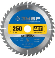 ЗУБР Оптима, 250 x 32 мм, 40Т, пильный диск по дереву, Профессионал (36903-250-32-40) ЗУБР Оптима, 250 x 32 мм, 40Т, пильный диск по дереву, Профессионал (36903-250-32-40)