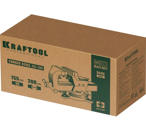 KRAFTOOL Forge-155/200, с регулировкой компенсации люфта, кованые стальные тиски (32700-200) KRAFTOOL Forge-155/200, с регулировкой компенсации люфта, кованые стальные тиски (32700-200)