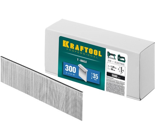 KRAFTOOL гвозди тип 300, 35 мм, гвозди для нейлера 31785-35 KRAFTOOL гвозди тип 300, 35 мм, гвозди для нейлера 31785-35
