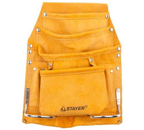 STAYER 8 карманов, кожаная, петля (скоба) для крупного инструмента, сумка поясная для инструментов 38505 STAYER 8 карманов, кожаная, петля (скоба) для крупного инструмента, сумка поясная для инструментов 38505