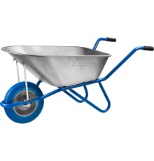 ЗУБР ПТ-100, 90 л, 180 кг, одноколесная, полиуретановое колесо, садовая тачка, Профессионал (39901)