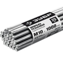 ЗУБР DIN 975, кл. пр. 4.8, М10 х 1000 мм, цинк, 25 шт, резьбовая шпилька (30330-10-1) ЗУБР DIN 975, кл. пр. 4.8, М10 х 1000 мм, цинк, 25 шт, резьбовая шпилька (30330-10-1)