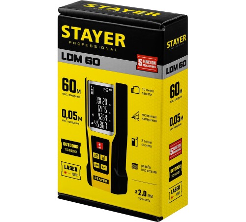STAYER дальность 50 м, 5 функций, лазерный дальномер 34957_z01