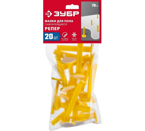 ЗУБР РЕПЕР, 70 мм, 20 шт, маяки для пола самоклеящиеся (301616-20) ЗУБР РЕПЕР, 70 мм, 20 шт, маяки для пола самоклеящиеся (301616-20)