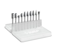 ЗУБР 10 шт набор борфрез твердосплавных, хв-к 3 мм, ПРОФЕССИОНАЛ (28816-H10)