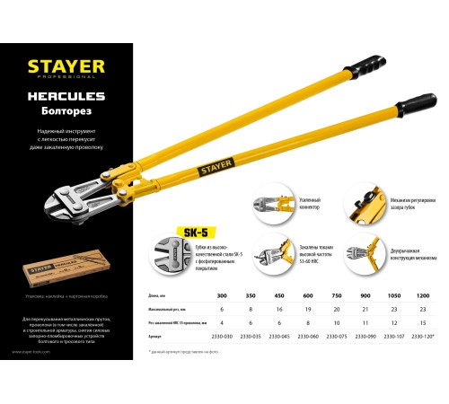 STAYER 350 мм, болторез Hercules 2330-035 Master