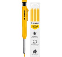 ЗУБР АСК желтый, d 2,8 мм, HB, 6 сменных грифелей, автоматический карандаш (06311-5)
