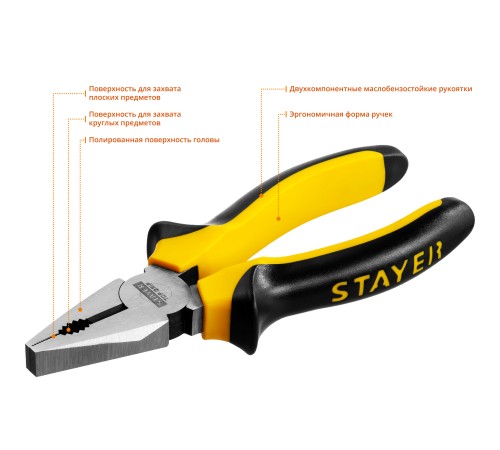 STAYER 160 мм, плоскогубцы комбинированные TOPGrip 2205-1-16_z02 STAYER 160 мм, плоскогубцы комбинированные TOPGrip 2205-1-16_z02