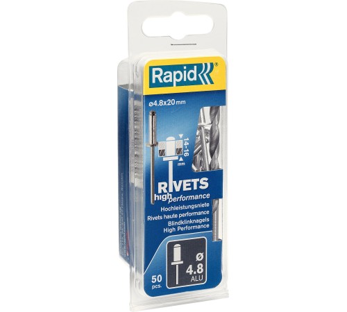 RAPID 4.8 x 20 мм, 50 шт., заклепки из алюминия 5000391 RAPID 4.8 x 20 мм, 50 шт., заклепки из алюминия 5000391