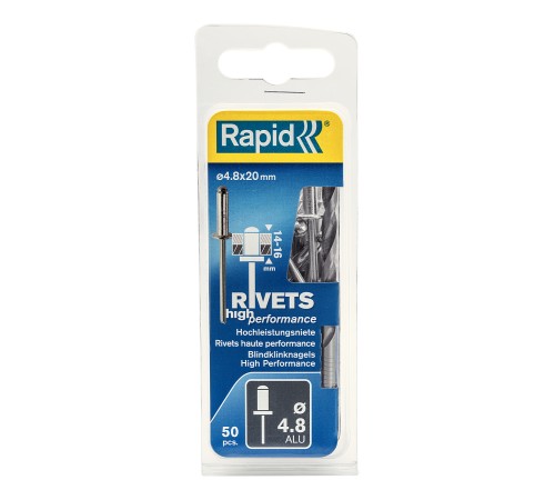 RAPID 4.8 x 20 мм, 50 шт., заклепки из алюминия 5000391 RAPID 4.8 x 20 мм, 50 шт., заклепки из алюминия 5000391