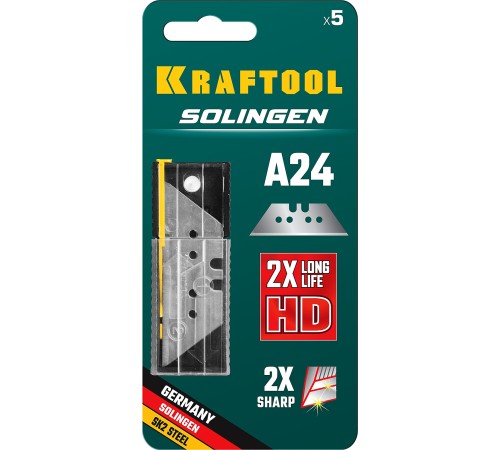 KRAFTOOL А24, 5 шт., лезвия трапециевидные SG-A24 09625-S5_z02 KRAFTOOL А24, 5 шт., лезвия трапециевидные SG-A24 09625-S5_z02