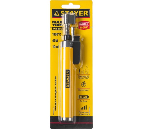 STAYER 1300°C, пьезоподжиг, горелка-карандаш Maxterm 55560 STAYER 1300°C, пьезоподжиг, горелка-карандаш Maxterm 55560