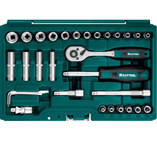 KRAFTOOL X-Drive, 57 предм., (1/4″), универсальный набор инструмента (27885-H57) KRAFTOOL X-Drive, 57 предм., (1/4″), универсальный набор инструмента (27885-H57)