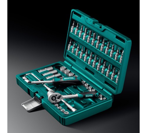 KRAFTOOL X-Drive, 57 предм., (1/4″), универсальный набор инструмента (27885-H57) KRAFTOOL X-Drive, 57 предм., (1/4″), универсальный набор инструмента (27885-H57)