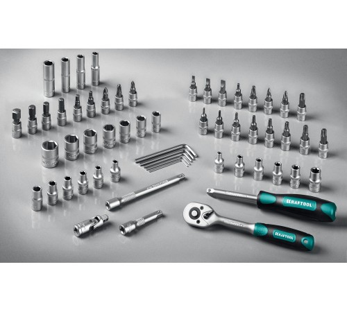 KRAFTOOL X-Drive, 57 предм., (1/4″), универсальный набор инструмента (27885-H57) KRAFTOOL X-Drive, 57 предм., (1/4″), универсальный набор инструмента (27885-H57)